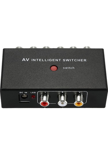 Yaozixa 12v Siyah 2 Girişli Av Akıllı Dönüştürücü - Otomatik/manuel Geçiş, Sinyal Kaybı Olmaksızın, Araç Dvd Ve Kameralar İçin Uyumlu
