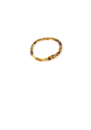 Dominik Mavi Kaya Fosil Amber Bileklik 4.8gr Açık Sarı