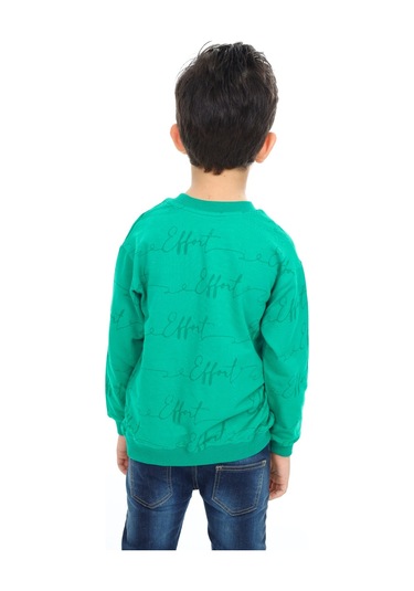 Toontoy Erkek Çocuk Follow Me Baskılı Sweatshirt Koyu Yeşil