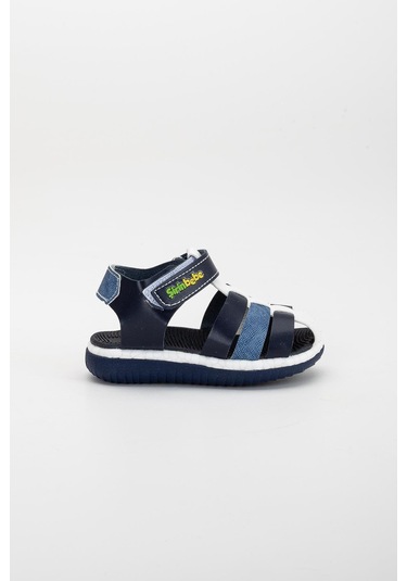 Şirin Bebe Ortopedik Kafes Lacivert Kot Erkek Bebek Sandalet-1097 Lacivert