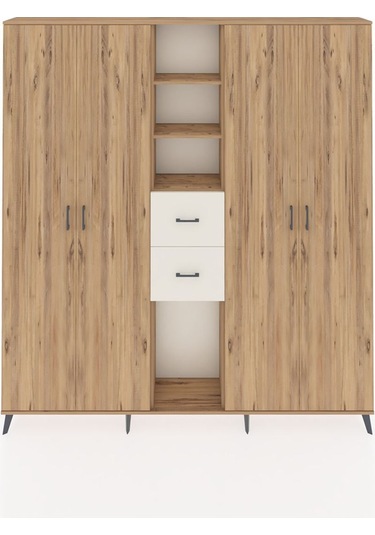 Arges Dolap 15 Raflı 2 Çekmeceli 4 Kapaklı 220x30x243 Çam-çam/aytaşı Atlas Çam/aytası