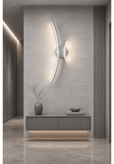 Yumi Modern Led Duvar Apliği Günışığı Gri
