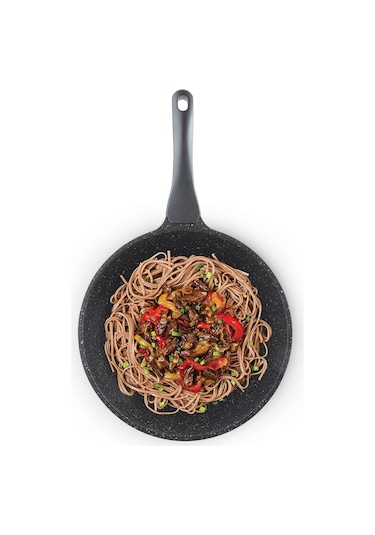 Thermoad Döküm Granit Wok Tava 28 CM Gri