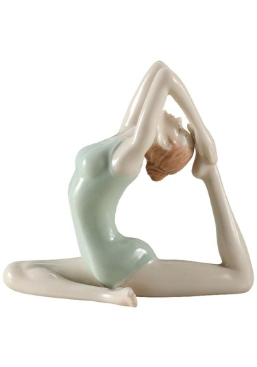 Wise Biblolar - Porselen Yoga Yapan Kadın 14x8x12 Cm Dekoratif Obje 0