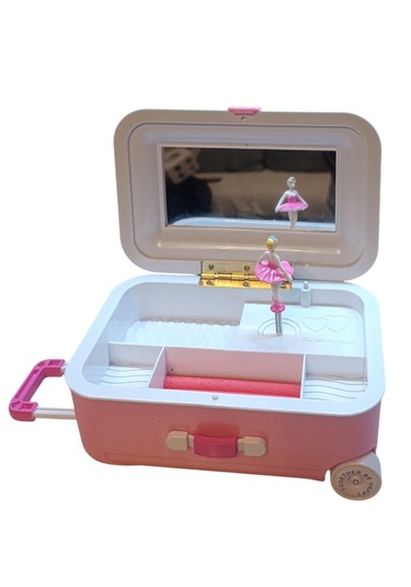 Balerinli Işıklı Kurmalı Müzikli Bavultakı Saklama Kutusu