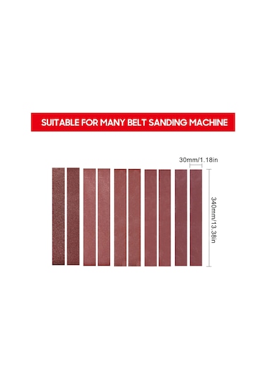 Singree Ev İçin 10'lu Zımpara Kayış Seti 30x340mm - 60-1000 Kum Çeşitleri