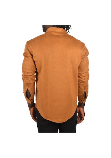 Deepsea Erkek Taba Çıtçıtlı Süet Gömlek 2500556 Taba