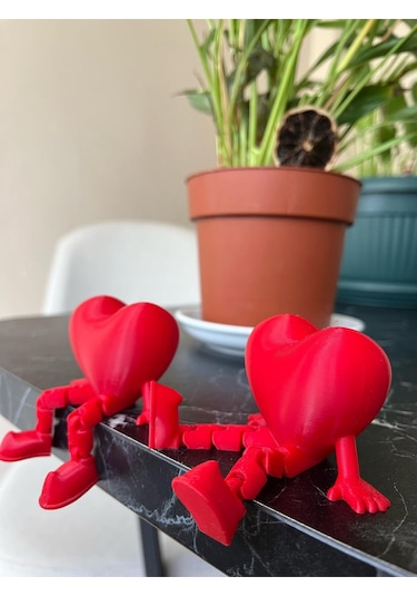 Kalp Şeklinde Biblo Obje Dekor 1 Adet - Sevgililere Özel Kalp Dekoratif Obje Torpido Süsü