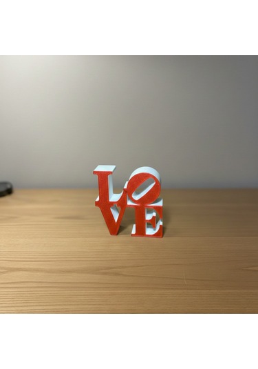 Modern "love" Tipografik Dekoratif Figür Minimalist Pla Masaüstü Aksesuarı Beyaz