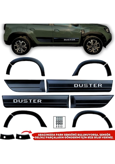 Dacia Duster Beyaz Yazılı Kapı Ve Çamurluk Koruma Premium Dodik Seti 2018 Ve Üstü