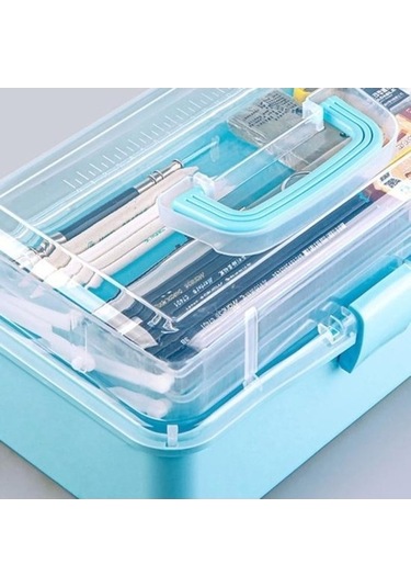 Tongxida Bosphorusboutique Pazly Organizatör, Mavi, Katlanır Kapasiteli, Fırça Dikiş Seti, Büyük Boya Uygun Mavi