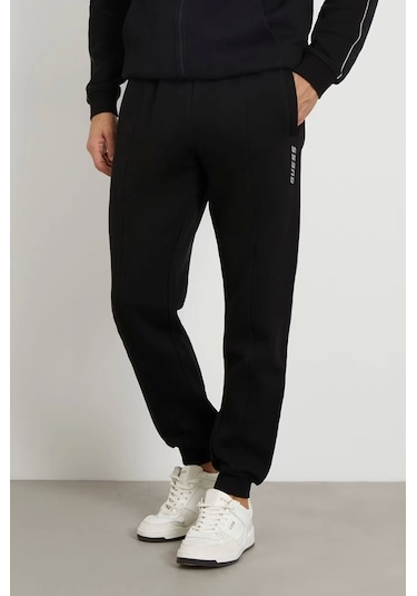 Guess Erkek Yanı Logolu Jogger Pantolon Siyah