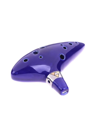 Valkyrie Ocarina 12 Delik Ocarina Seramik Alto C Ocarina Flüt Mavi Ocarina Sualtı Müzik Nefesli Enstrüman