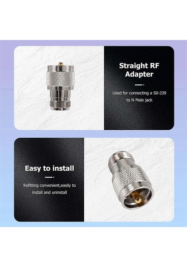 Uhf Erkek Pl259 - N Dişi M/f Düz Koaksiyel Adaptör