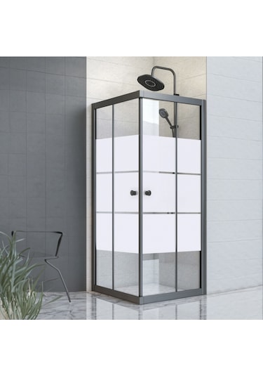 Durul Duşakabin Kare Siyah Kumlama Box Desen Siyah