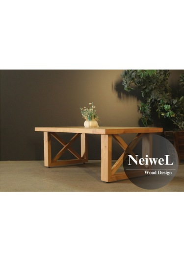 Neiwel Moe Doğal Ahşap Sehpa-70-120 Açık Ceviz