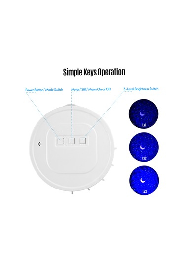 Hfambition 7.5w Ay Yıldız Su Dalga Işık Projeksiyonu, Parlaklık Ayarlanabilir, 2000mah Batarya, Ev Sahne Parti Dekorasyon Işığı 10.1"