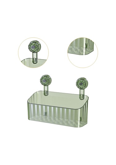Homyl Duş Sepeti Vantuz Duvara Monte Banyo Daire Mutfak Için Yeşil