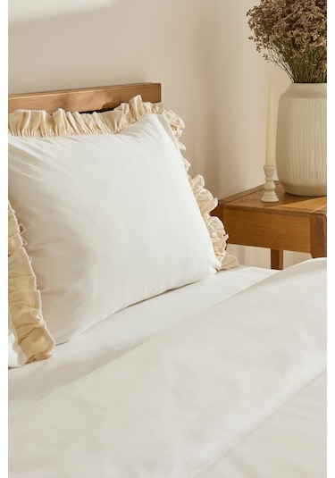Kaşmir Home Lisa %100 Pamuk Çift Kişilik Nevresim Takımı Offwhite