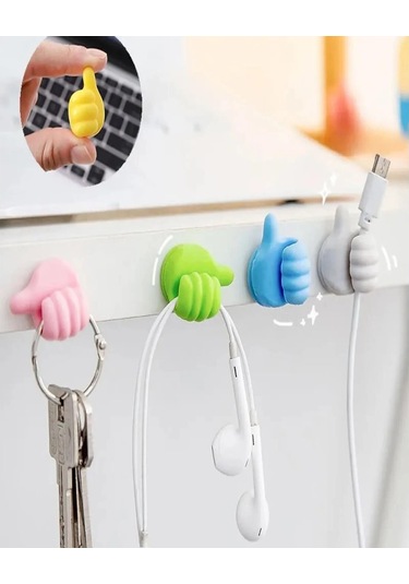 Gen-of Yapışkanlı Mini Askılık Ve Kablo Tutucu 10 Lu Gkh