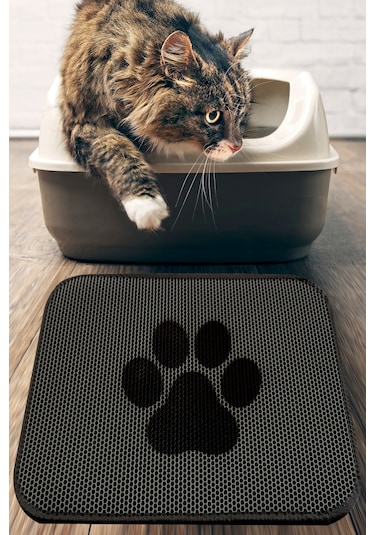 Cat Paw Kedi Kumu Paspası Gri Elekli Tuvalet Önü Paspası