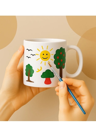 Bk Gift Kendi Kupanı Kendin Oluştur Boyanabilir Kupa Seti, Arkadaşa Hediye, Sevgiliye Hediye, Doğum Günü Hediyesi Kobitmeyencom34575 Bk Gift