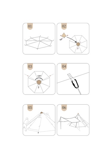 Leezsing Kamp Çadırı Ve Tente Bağlantı Seti - Geniş Kullanım Alanı Ve Yağmura Dayanıklı Kamp Aksesuarı Haki