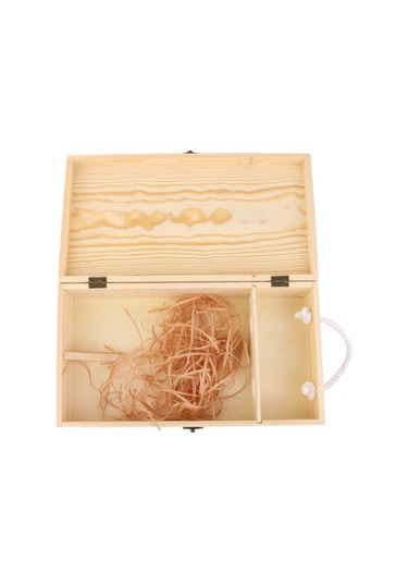 Suntek 35 19 10 Cm Çift Şişe Ahşap Şarap Kutusu Taşıyıcı