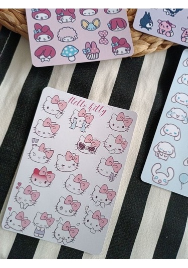 Hello Kitty Sanrio Karakterler Etiket Planlayıcı Telefon Sticker Seti