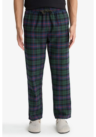 Defacto Regular Fit Cepli Uzun Boy Kareli Pijama Altı F5213ax25wngn500 Yeşil