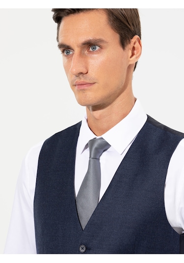 Cacharel Lacivert Slim Fit Yelek