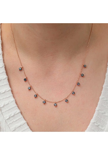 Artsmagazinmücevher Gümüş Mistik Topaz Taşlı Rose Şans Kadın Kolye