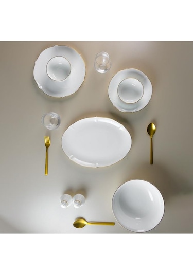 Evaliza Magnolia Premium Gold 60 Parça 12 Kişilik Yemek Takımı