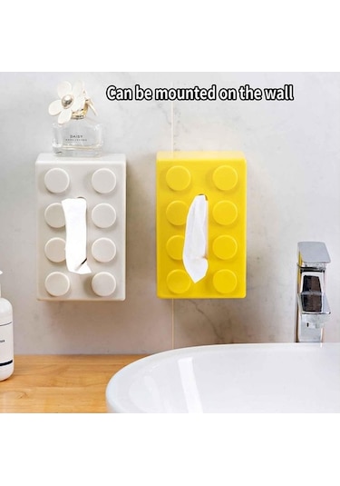 Tongxida Çok İşlevli Karikatür Yapı Bloğu, Mendillik Saklama Kutusu, Oturma Odası Sehpa Dekorasyonları, Renk: Beyaz Diğer Diğer