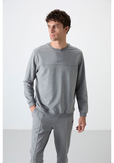 Tommy Life Keith Gri Melanj Basic Erkek Eşofman Takım - 85231 GRİ MELANJ