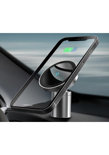 Reedark 15w Magsafe Araç Şarj Cihazı - İphone 12 Uyumlu, 360 Dönebilir Kablosuz Şarj Standı
