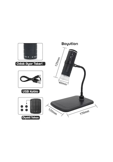 Triline 1000x Wifi Dijital Led Kablosuz Pilli Mikroskop 1080p