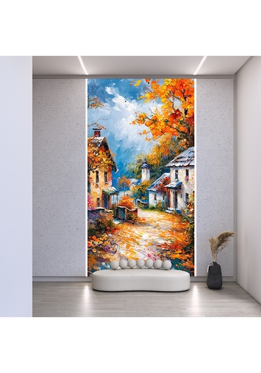 Köy Sokağı Poster Duvar Kağıdı Renkli