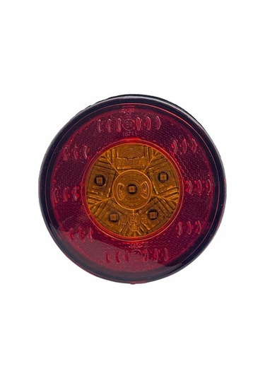 Farba 12v Sinyal Lambası+desenli Reflektör Yuvarlak Turuncu 6 Ledli 98 Mm