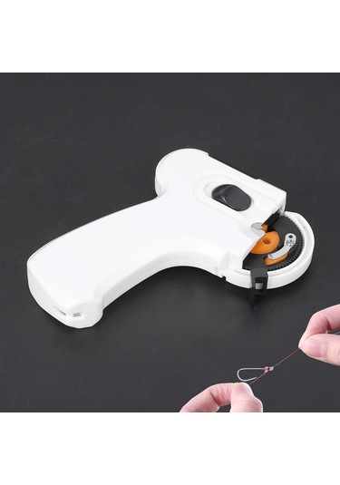 Geeroyoo Otomatik Çift İğne İp Bağlama Aleti - Elektrikli Sahte Balık İğnesi Bağlayıcı Pil Yok - Dayanıklı Pc/abs Gövde