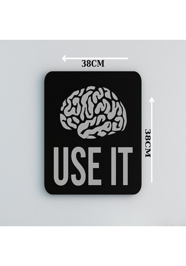 Use It Yazılı Beyin Figürlü Lazer Kesim Dekor İç Dekorasyon