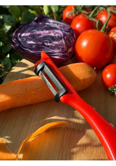 Solingen Pırıltılı Kırmızı Dik Soyacak Paslanmaz Alman Çeliği, Ergonomik Sap, Yüksek Keskinlik-262 Kırmızı