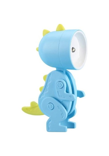 Mavi Görünüm Sevimli Titreşimsiz Mini Boyut Göz Koruması Gece İle Karikatür Dinozor Lamba Esnek Uzuvlar Mavi