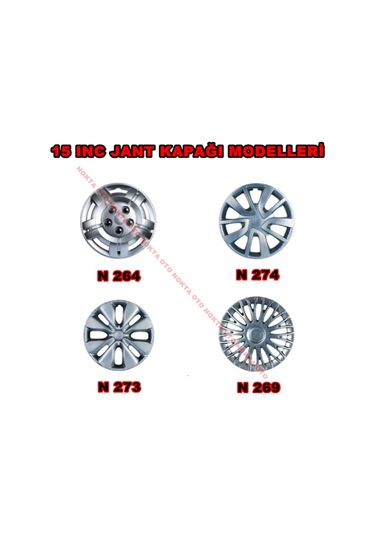 Rıms Toyota Yaris Uyumlu 15 Inc Jant Kapağı Takımı Logolu