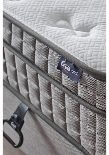 Melisa Çift Kişilik Sandıklı Baza Antibakteriyel Ortopedik Paket Yaylı Visco Yatak 3 Lü Set 150 x 200