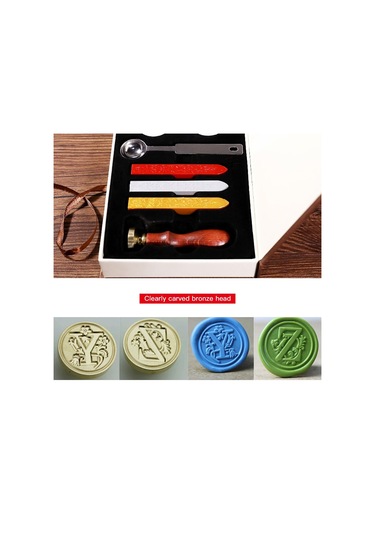 Kartlar, Zarflar, Davetiyeler, Şarap Paketleri, Düğün Mektupları İçin Mühürleme Mum Çubukları İle Klasik Mühür Damgası Seti - Stil S