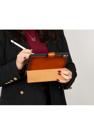 Standy Leather İpad Mini 2024 Case Kapaklı Kılıf