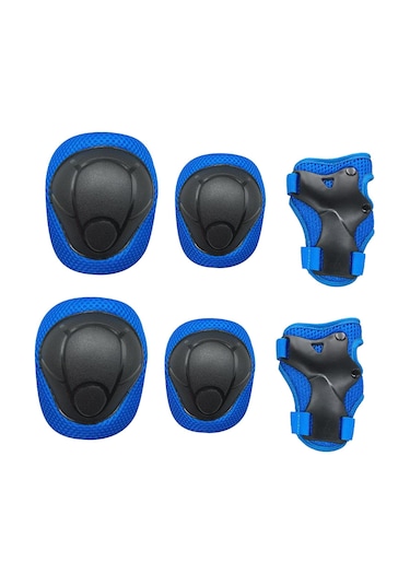 Suntek Çocuklar Kaykay Bisiklet Koruyucu Dişli Kıyafet Diz Mavi