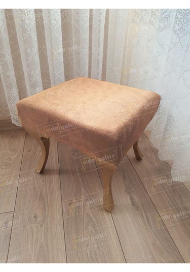 Ayak Ucu Kapı Önü Antre Düz Bench Puf Gold Ayak Vizon