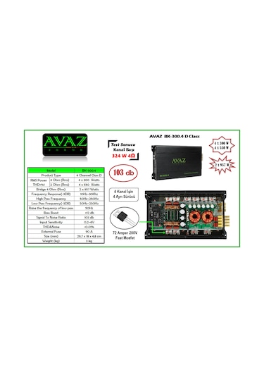 AVAZ BK-300.4 Anfi 4x300 Rms